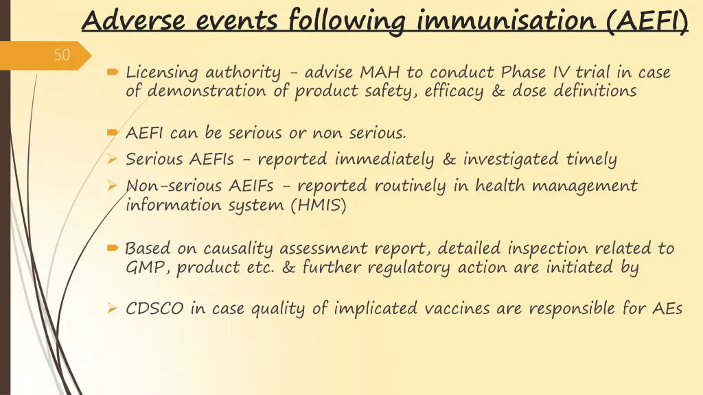adverse events following immunisation aefi