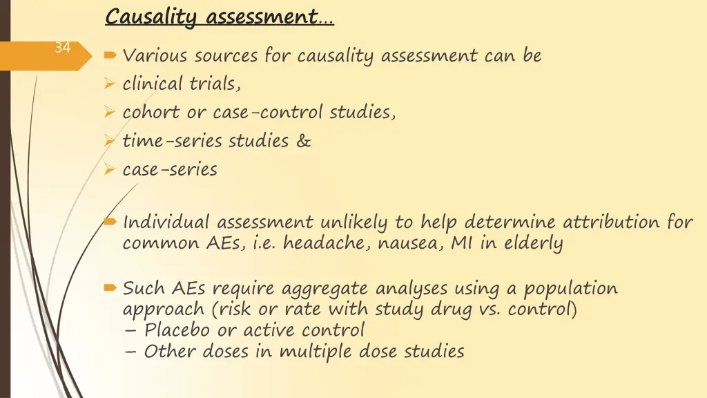 causality assessment various sources