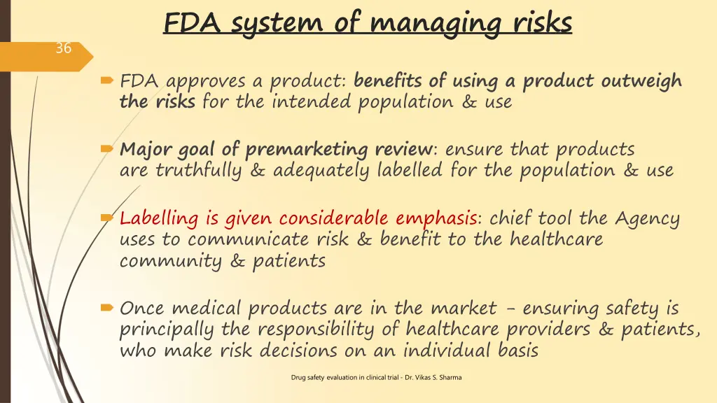 fda system of managing risks