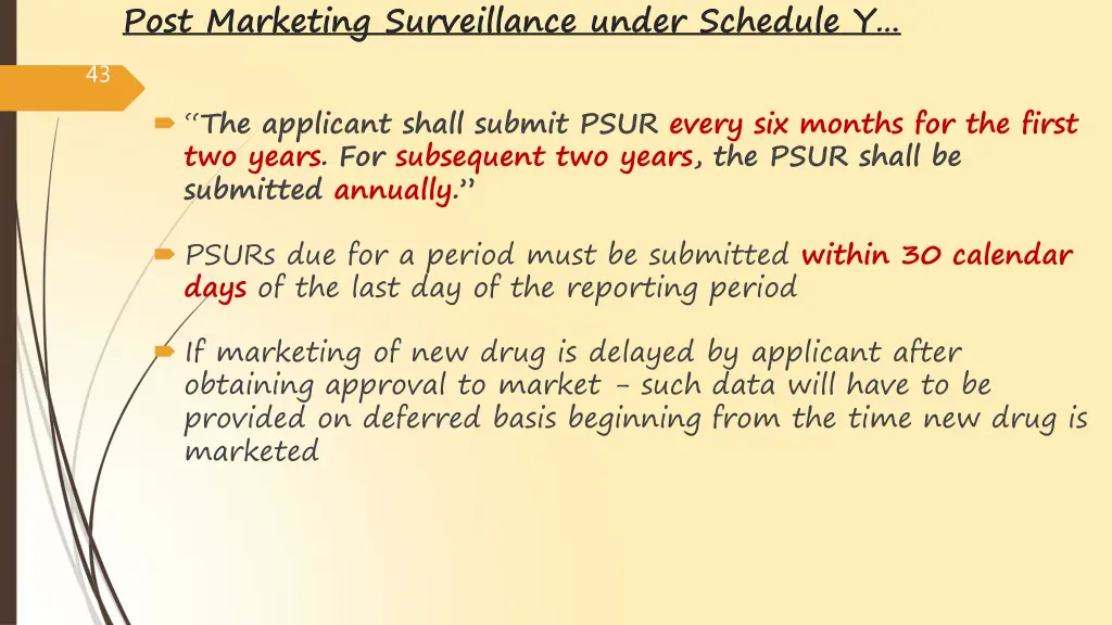 post marketing surveillance under schedule y 1