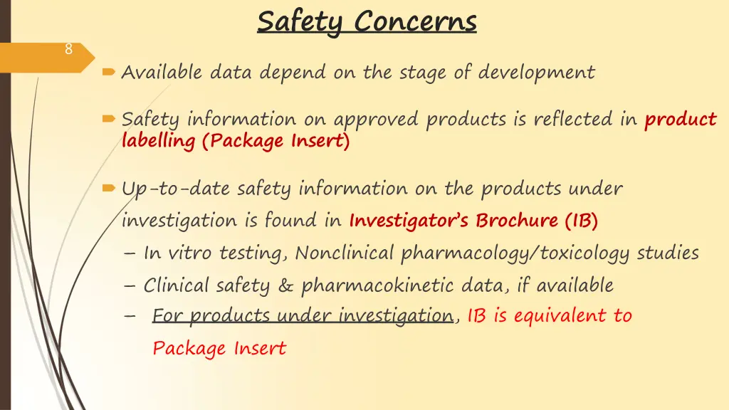 safety concerns
