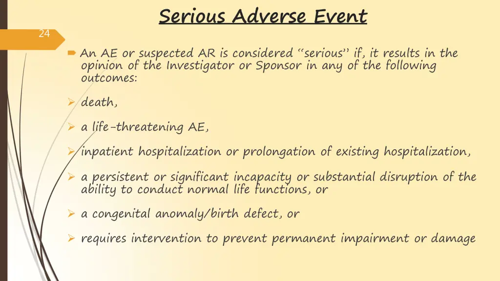 serious adverse event