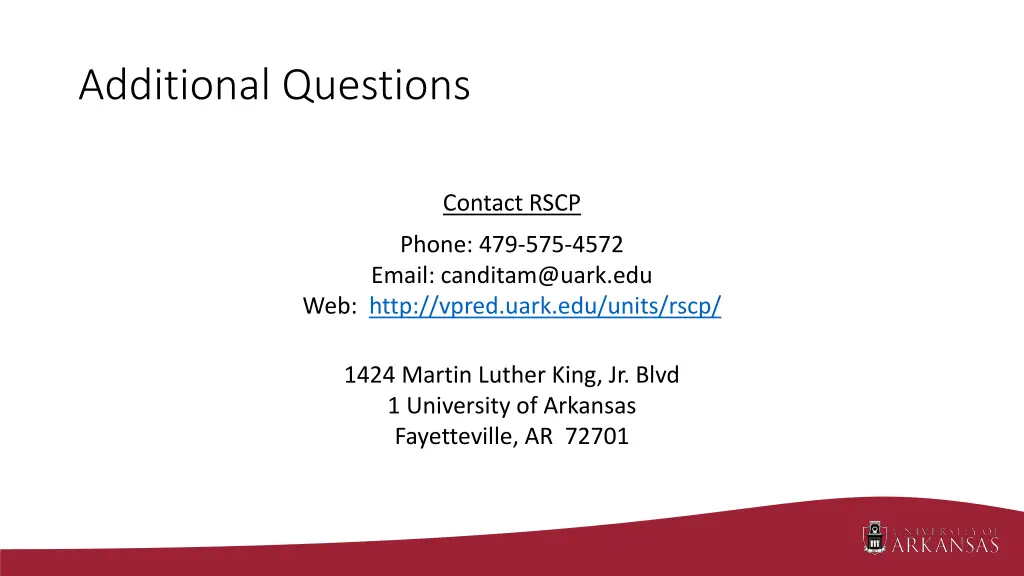 additional questions