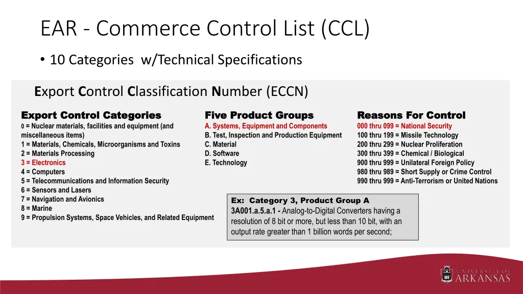 ear commerce control list ccl