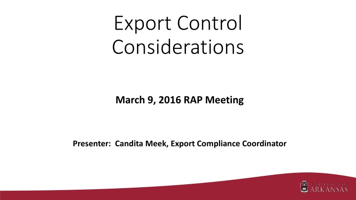 export control considerations