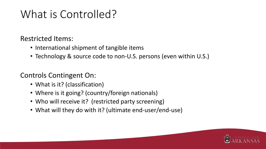 what is controlled
