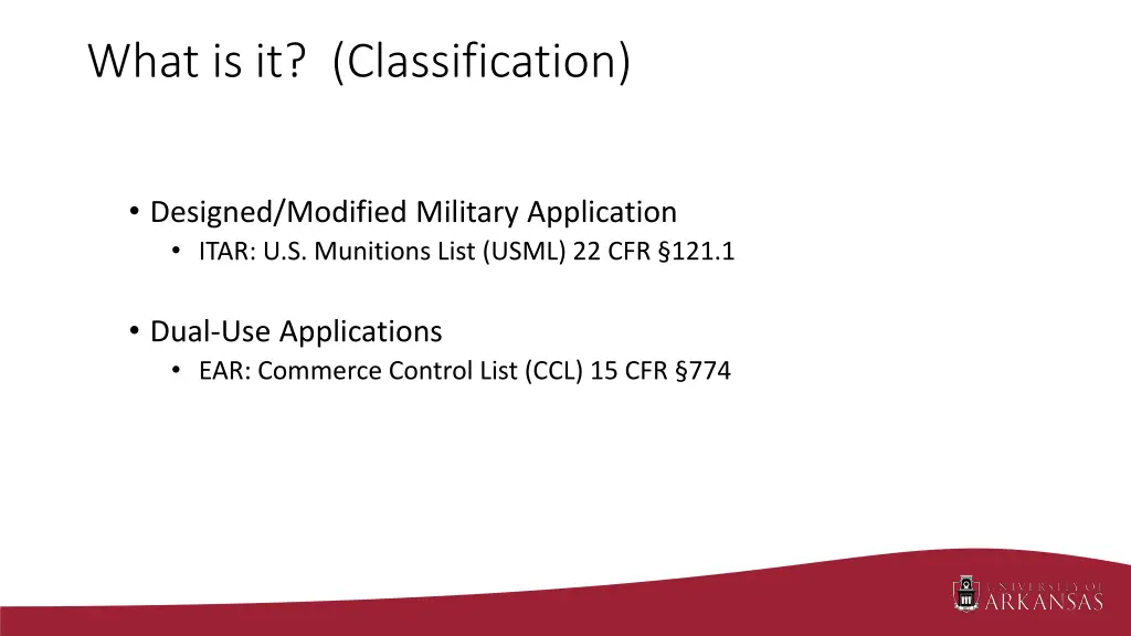 what is it classification