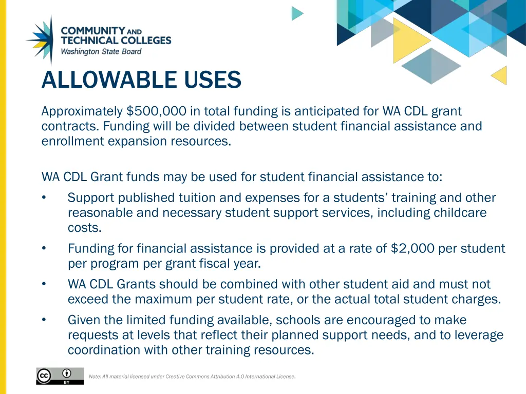 allowable uses