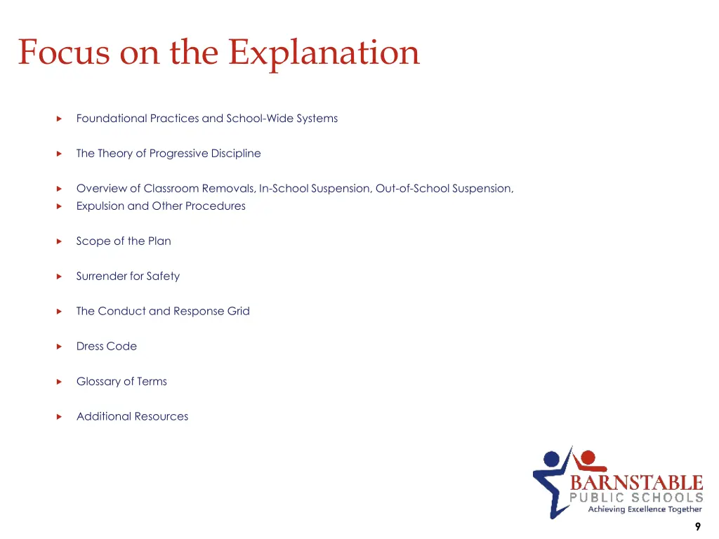 focus on the explanation