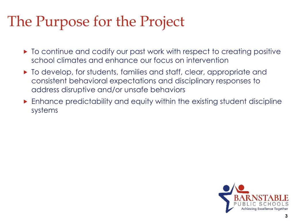 the purpose for the project