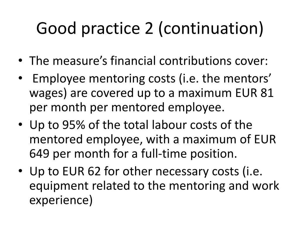 good practice 2 continuation