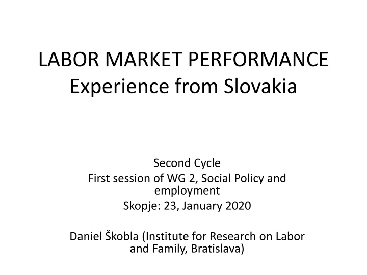 labor market performance experience from slovakia