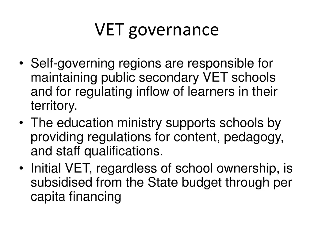 vet governance