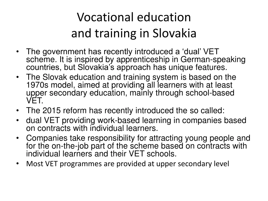 vocational education and training in slovakia 1
