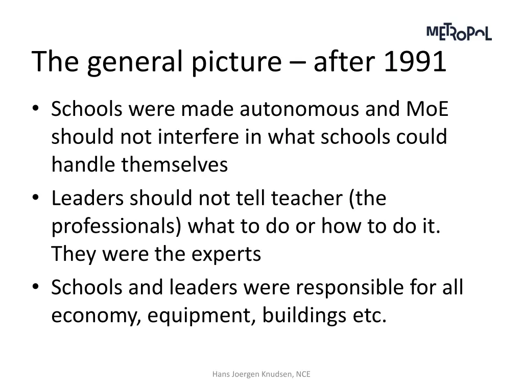 the general picture after 1991
