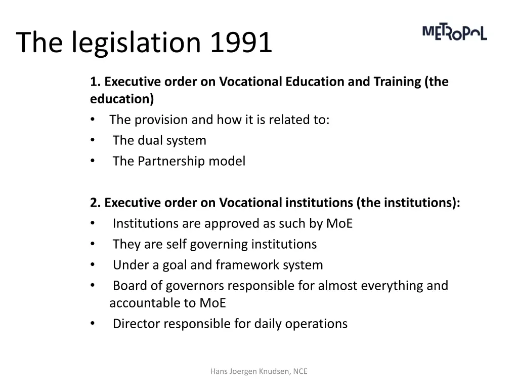 the legislation 1991