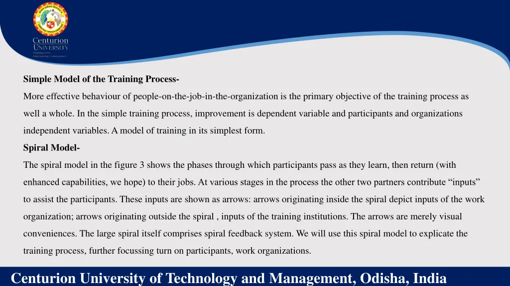 simple model of the training process