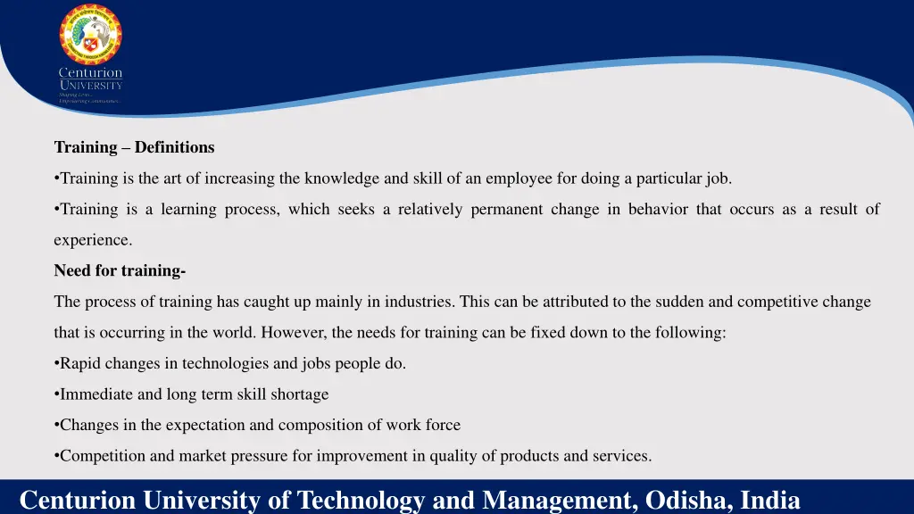 training definitions
