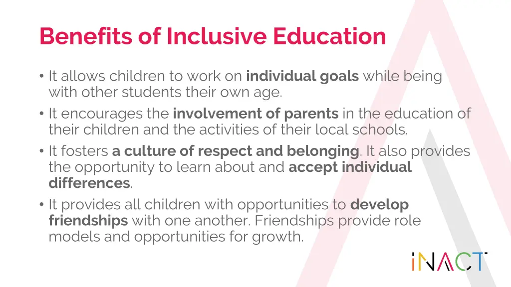 benefits of inclusive education