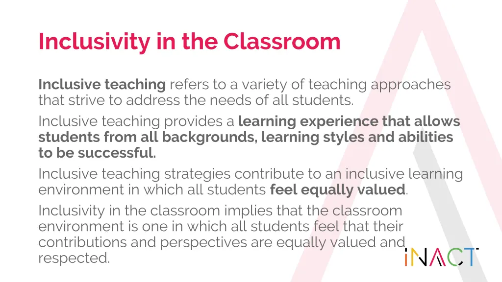 inclusivity in the classroom