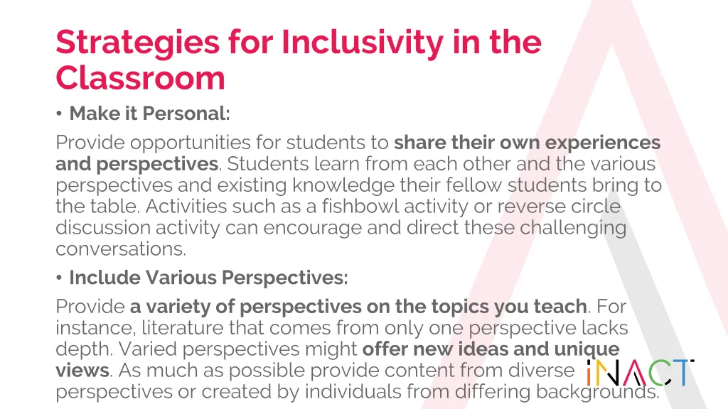 strategies for inclusivity in the classroom make