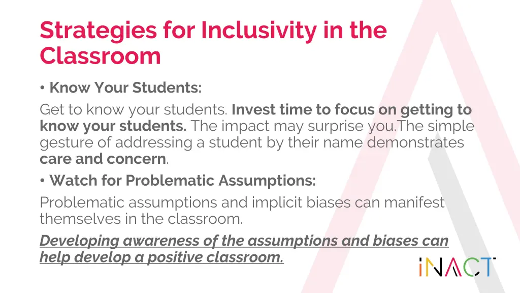 strategies for inclusivity in the classroom