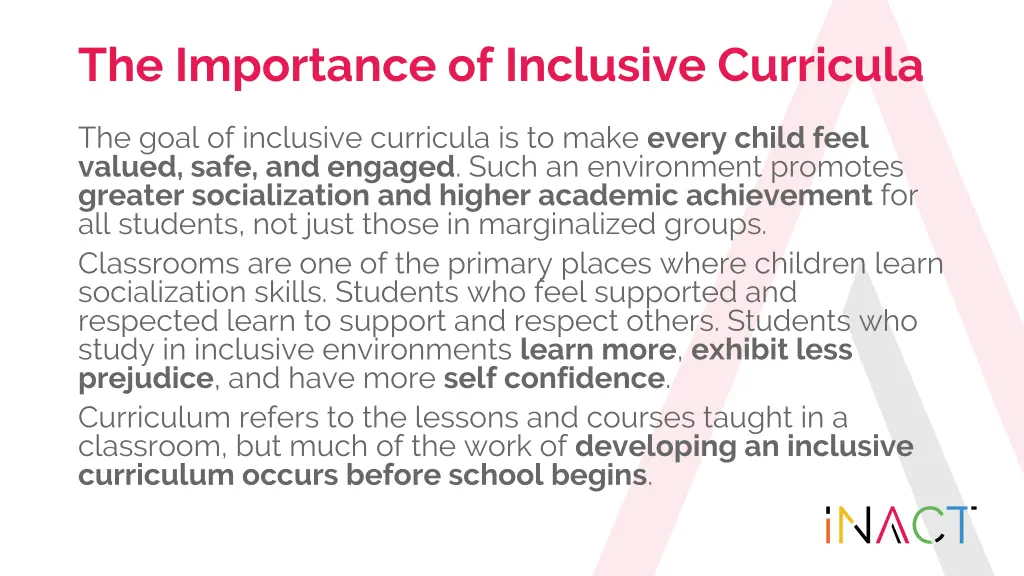 the importance of inclusive curricula