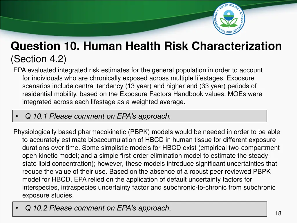 question 10 human health risk characterization