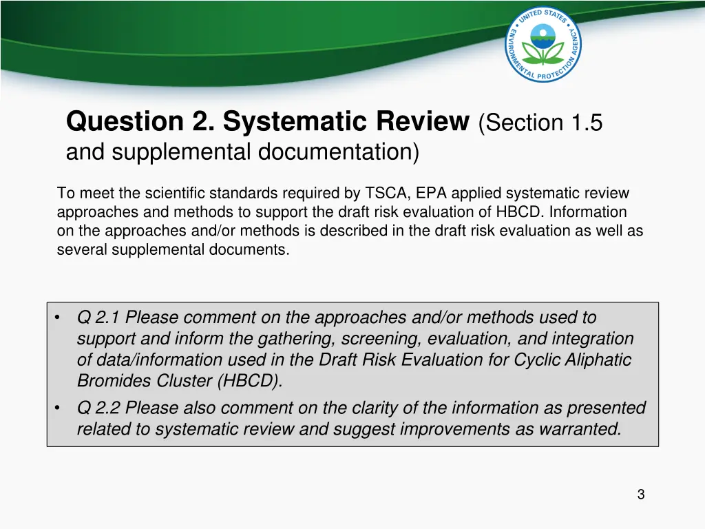 question 2 systematic review section