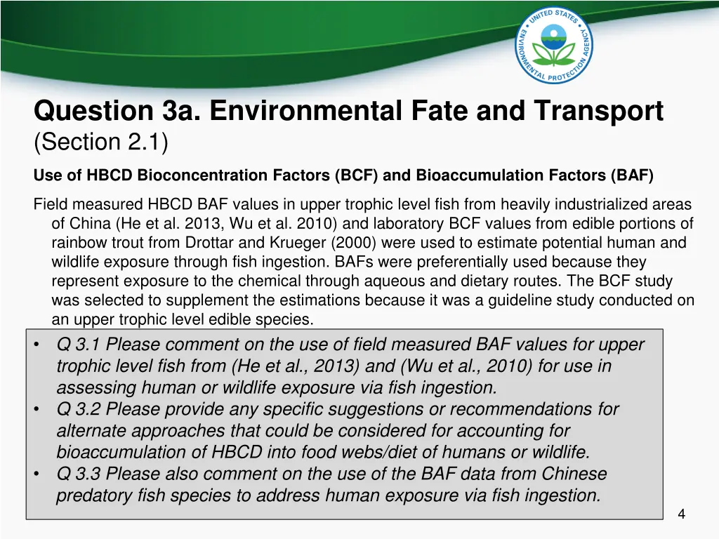 question 3a environmental fate and transport