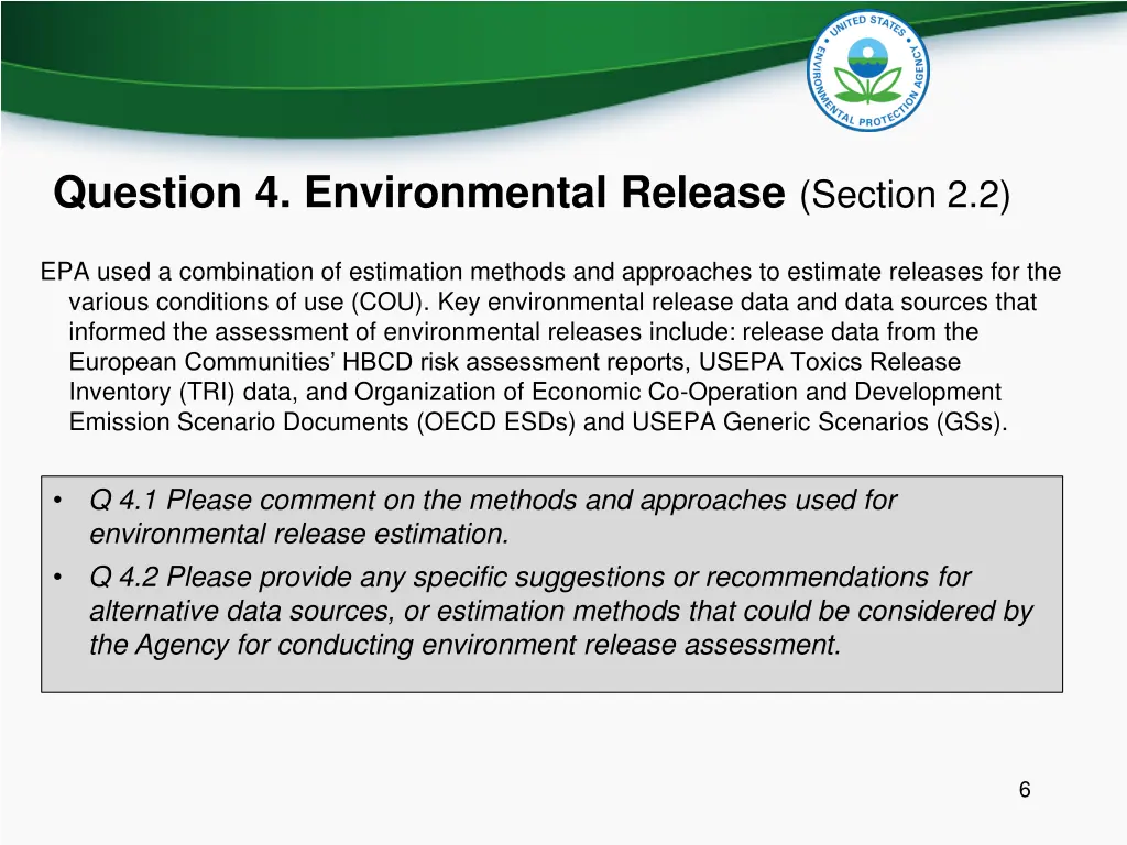 question 4 environmental release section 2 2