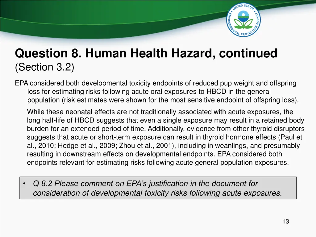 question 8 human health hazard continued section 1