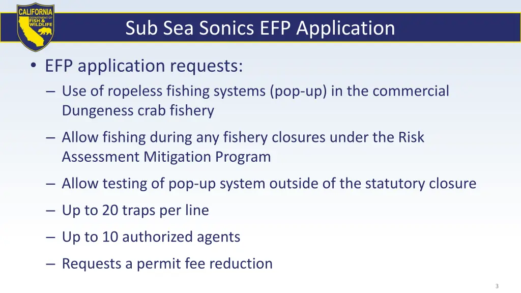 sub sea sonics efp application