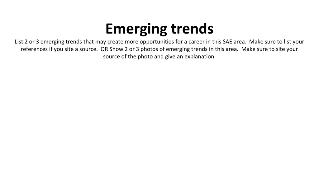 emerging trends