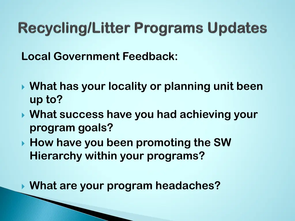 local government feedback