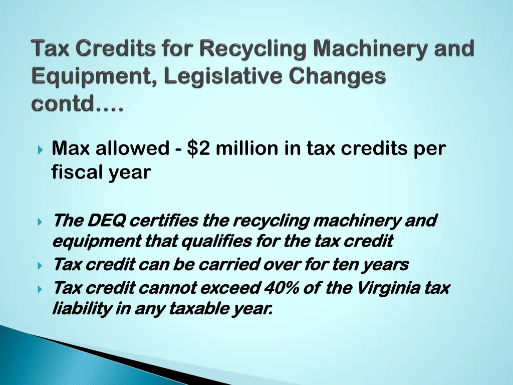 max allowed 2 million in tax credits per fiscal