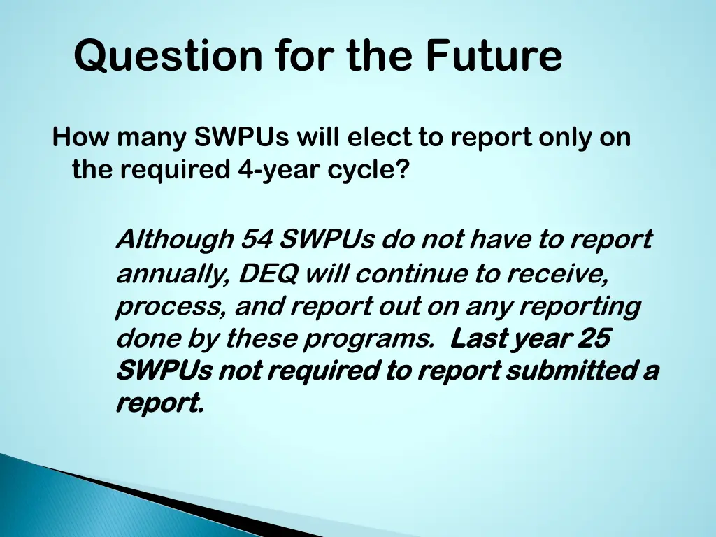 question for the future