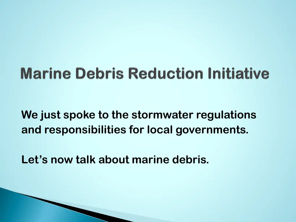 we just spoke to the stormwater regulations