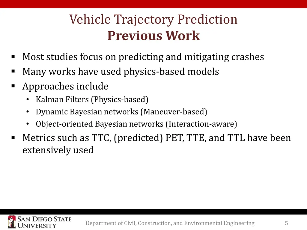 vehicle trajectory prediction previous work 1