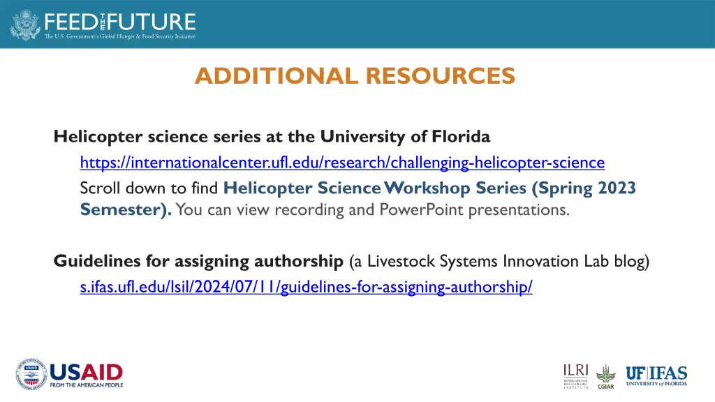 additional resources