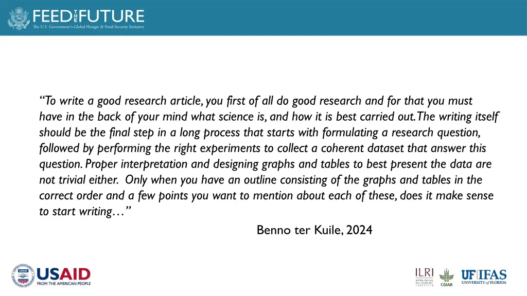 to write a good research article you first