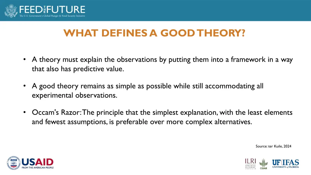 what defines a good theory