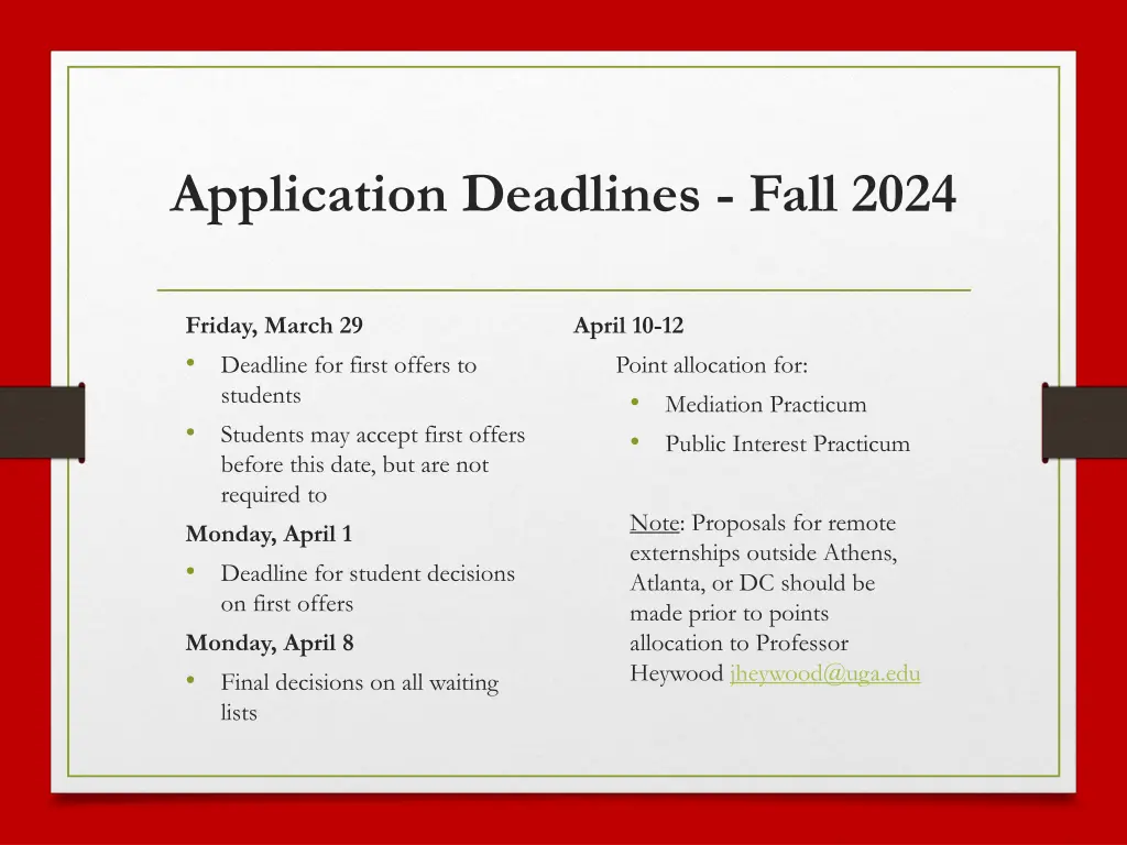 application deadlines fall 2024 1
