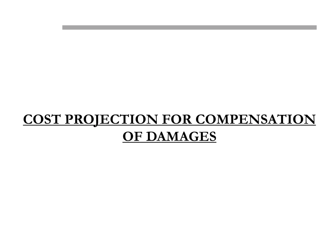 cost projection for compensation of damages