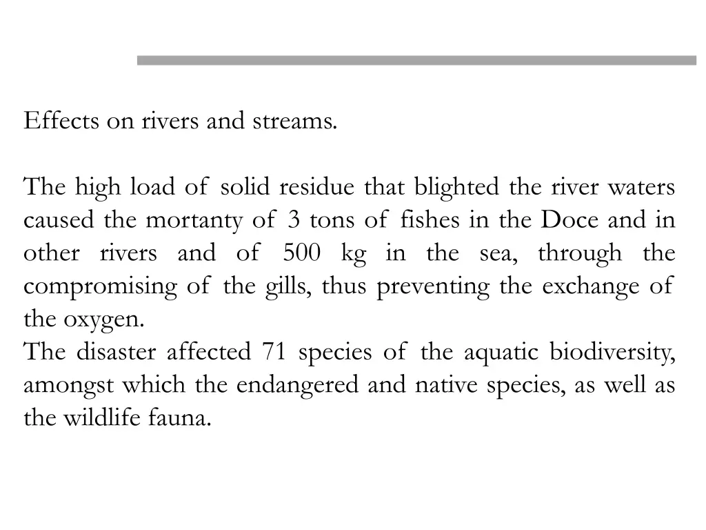 effects on rivers and streams