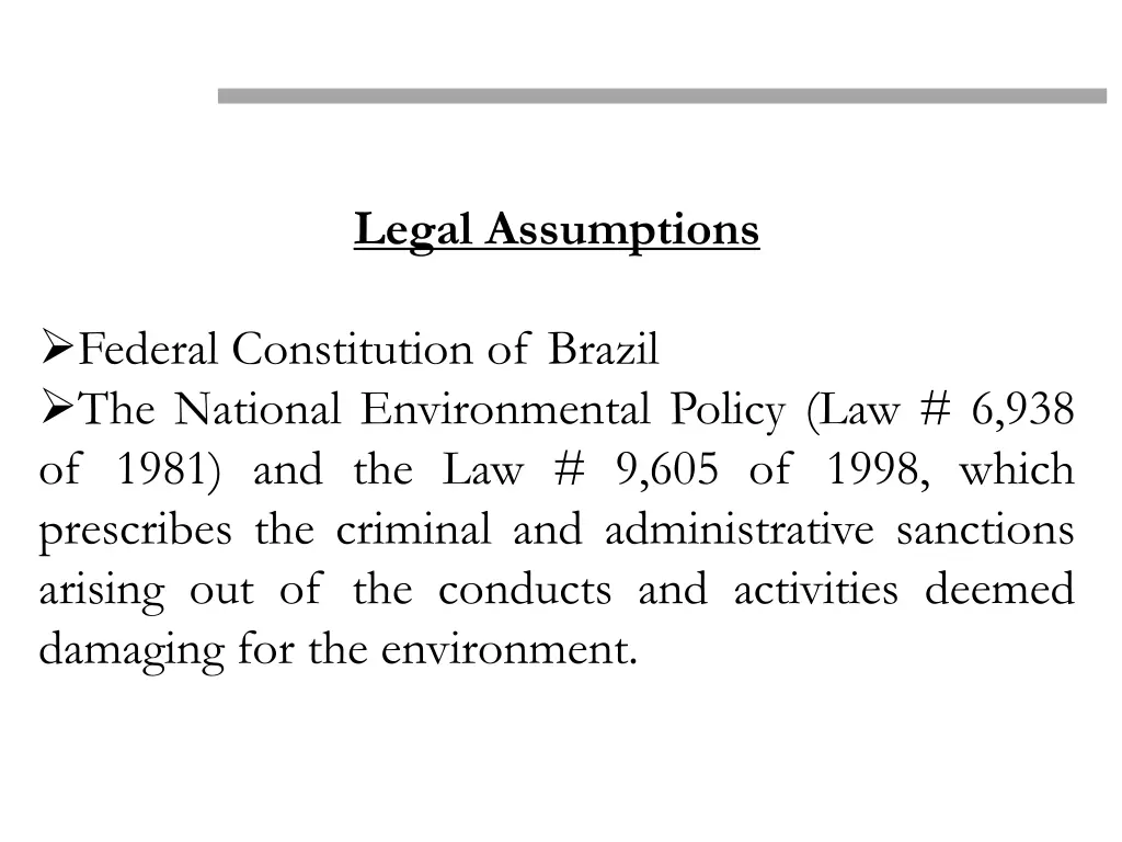legal assumptions