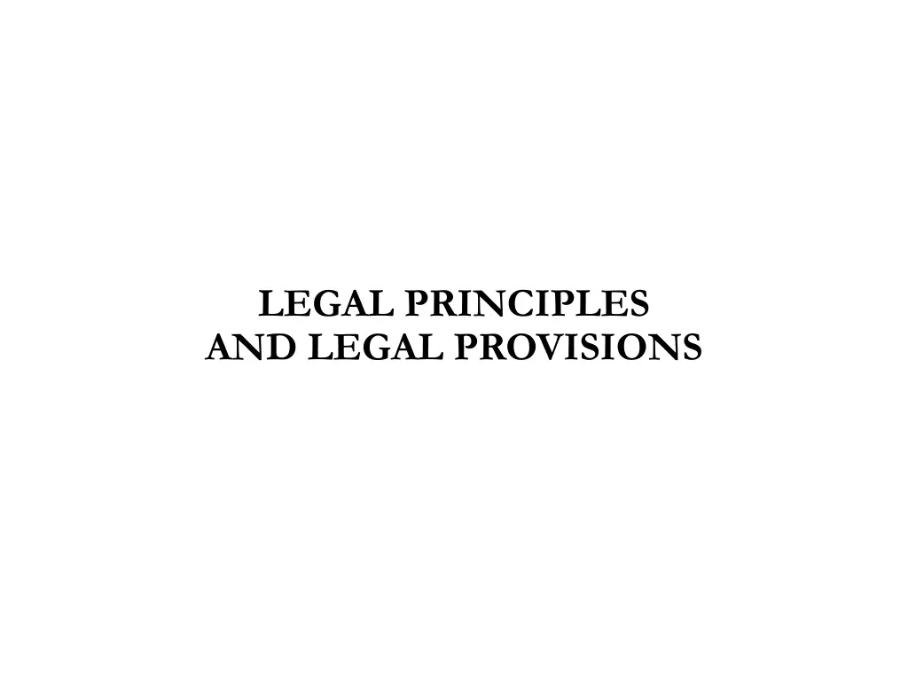 legal principles and legal provisions