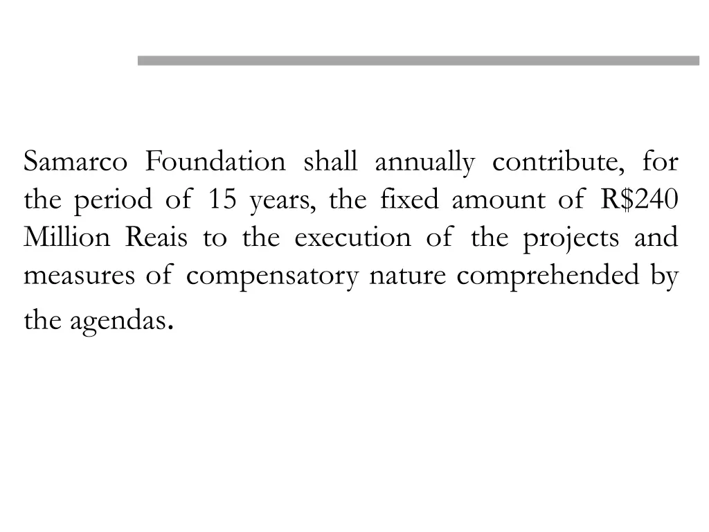samarco foundation shall annually contribute