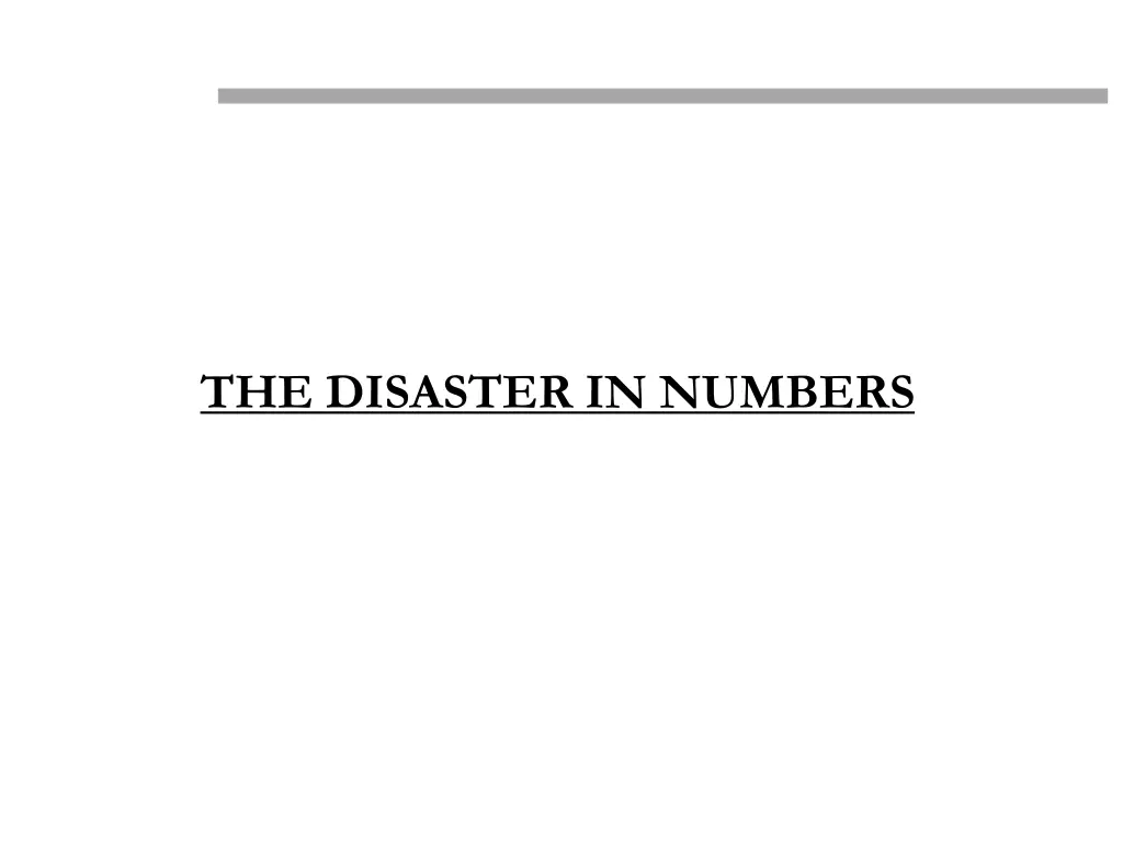 the disaster in numbers