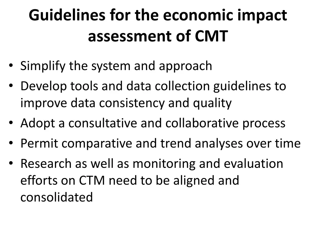 guidelines for the economic impact assessment